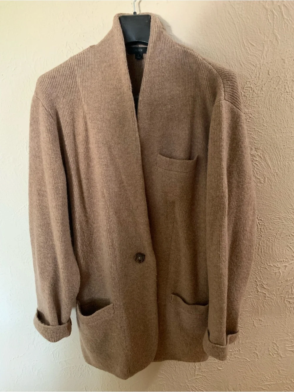 Women’s J Crew Brown Shawl Collar Sweater Blazer